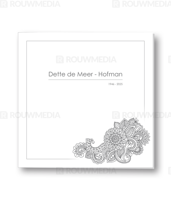 Rouwkaart Rouwkaart met mandela bloem - voorkant