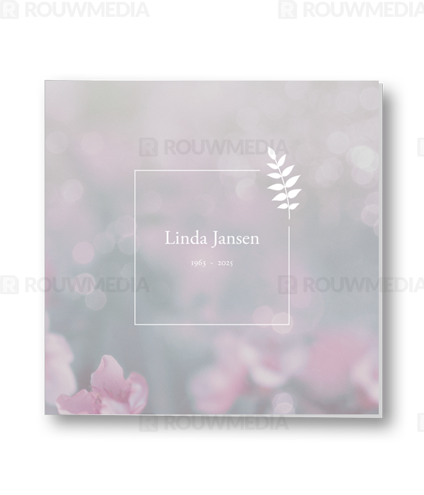 Rouwkaart Rouwkaart met dun kader en tak - voorkant